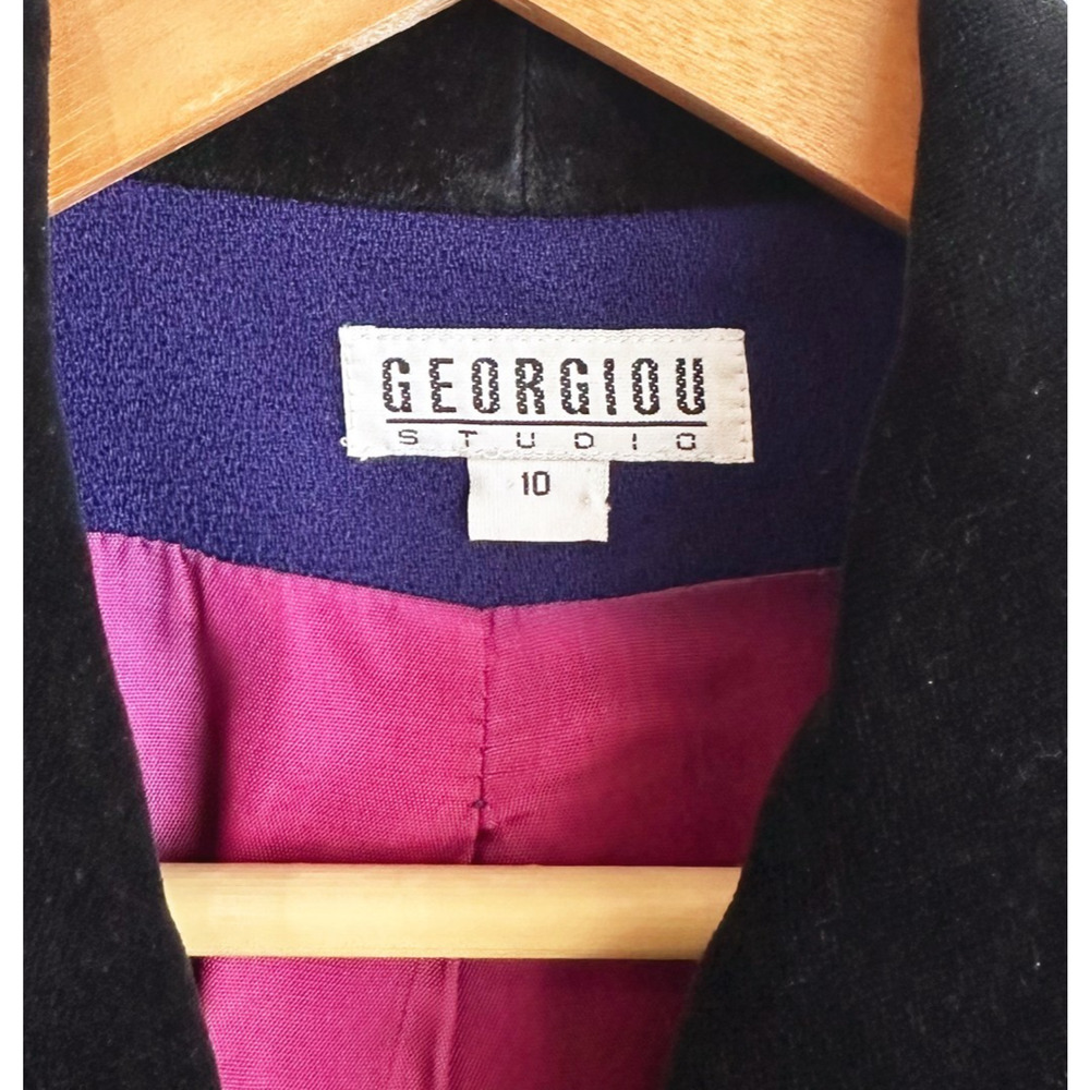 VTG Georgiou Studio Worsted Wool Blazer Womens 10 Preppy Old Money Equestrian - Picture 4 of 9